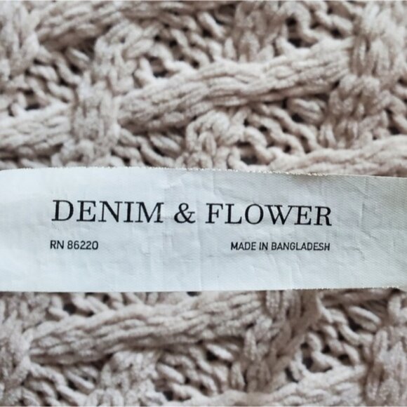 Denim & Flower Ricky Singh Gold Striped Crewneck Sweatshirt- New Without Tags - Picture 9 of 9